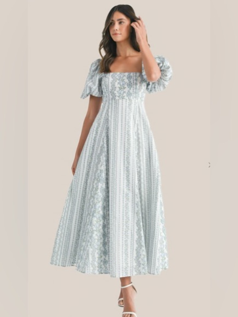 Mable Blue Floral Maxi Dress Size L
